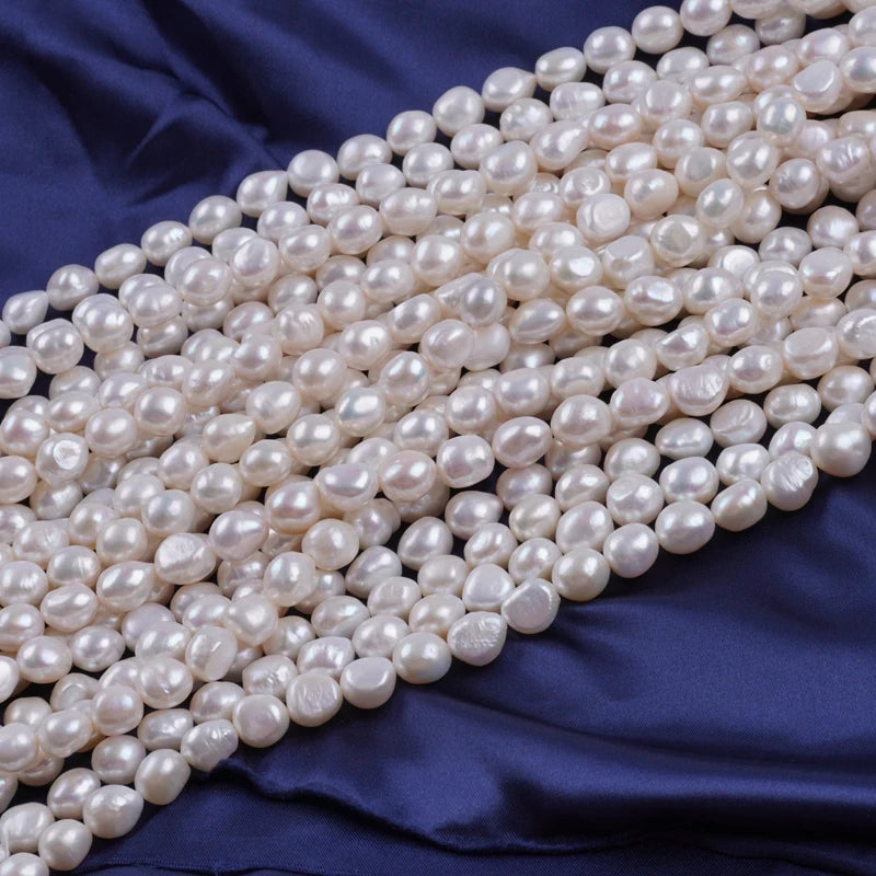 10-11mm AAA Grade Wholesale Natural White Freshwater Baroque Loose Pearls Strand