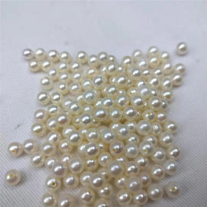 Bulk Wholesale Natural Freshwater 5-5.5mm Half Hole Round Pearl for Ring Earrings Pendant Jewelry