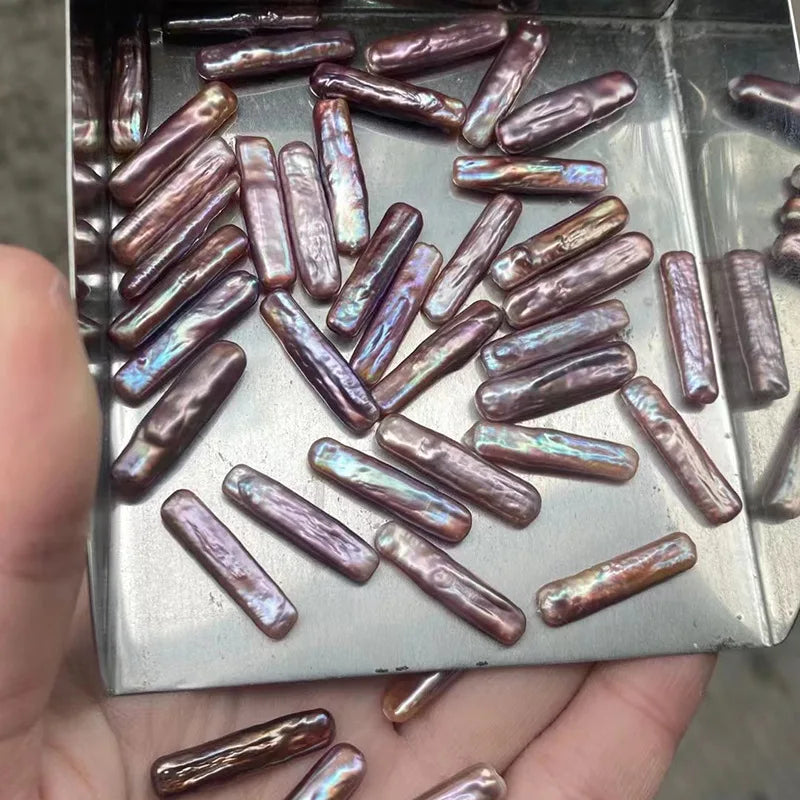 4A 6*24mm Small Rectangle Fresh water Pearls Long Stick Irregular Baroque Loose Freshwater Pearl Beads for Jewelry Making