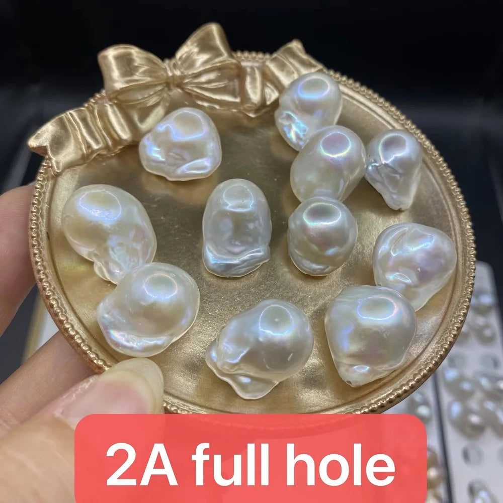 Wholesale Price Natural Loose Baroque Pearl 10-17 mm Full Hole 1A-3A Irregular Baroque Pearl