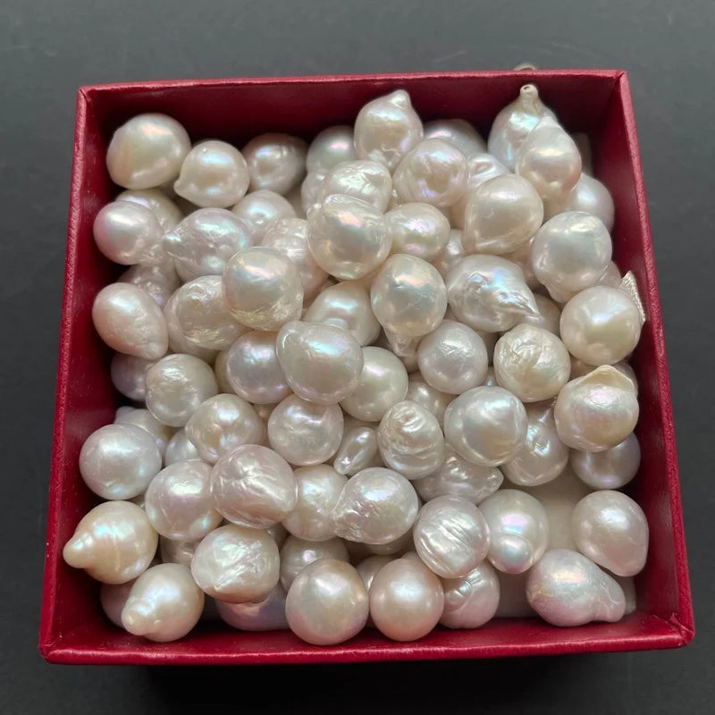 Zhuji Wholesale Prices 9mm-11mm Natural White Baroque Dropwater Shape Freshwater Pearls for Ring Making No Hole Loose Pearls