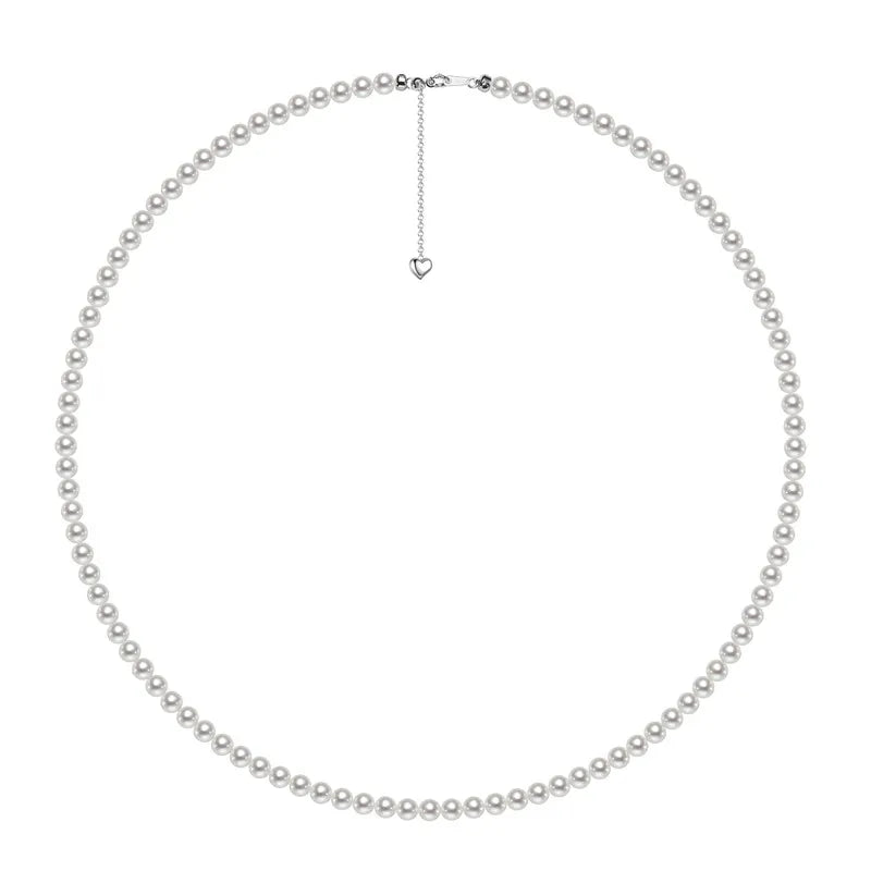 4mm Small Tiny Size Round Natural Pearl Beaded Fine Jewelry Women Necklace Cultured Pearl Necklace