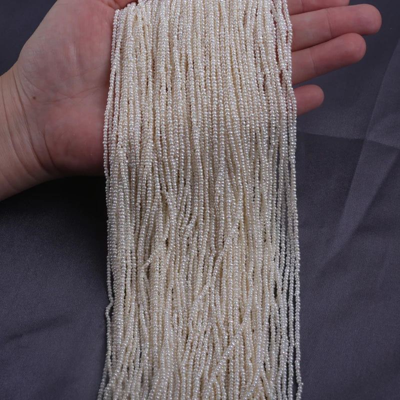 1.8-2mm White Potato Shape Natural Freshwater Pearl Beads for Jewelry Making