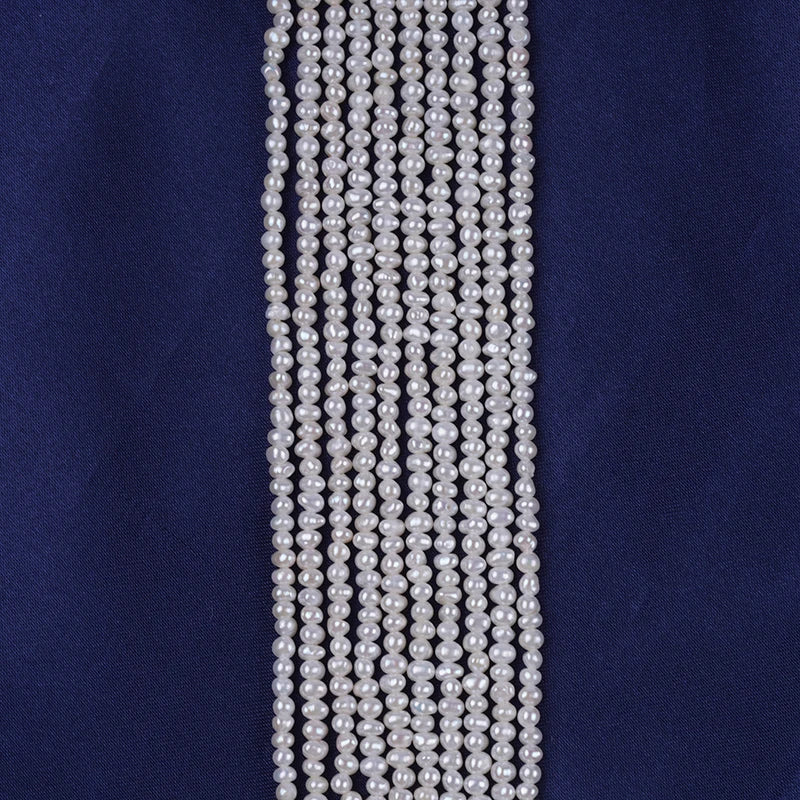 2.5-3.2mm White Potato Shape Natural Freshwater Pearl Beads for Jewelry Making