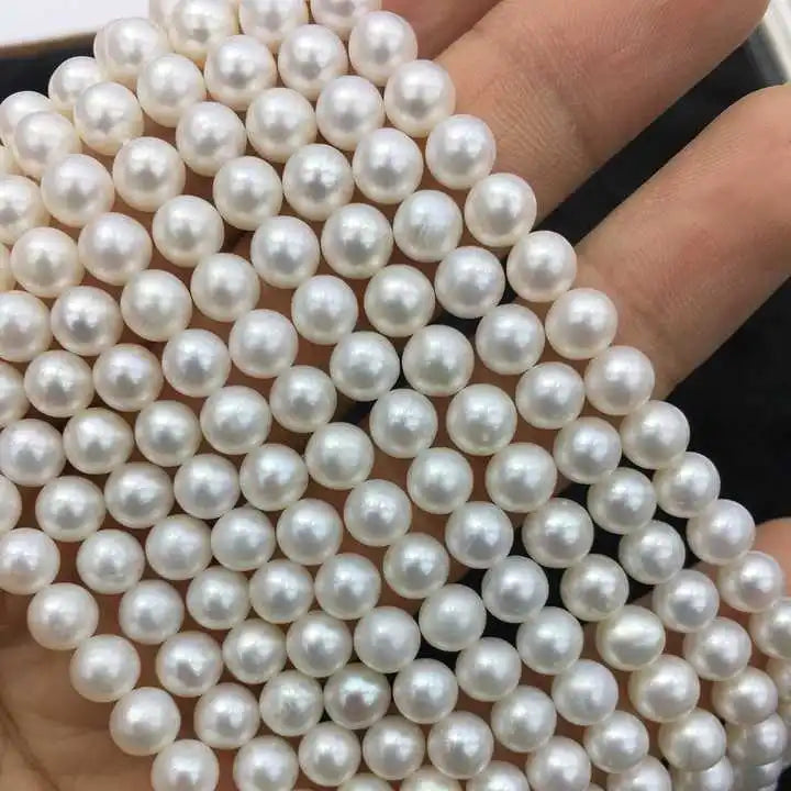 4A Premium 6-7mm White Natural Freshwater Pearl Necklace Premium Jewelry with Loose Pearls
