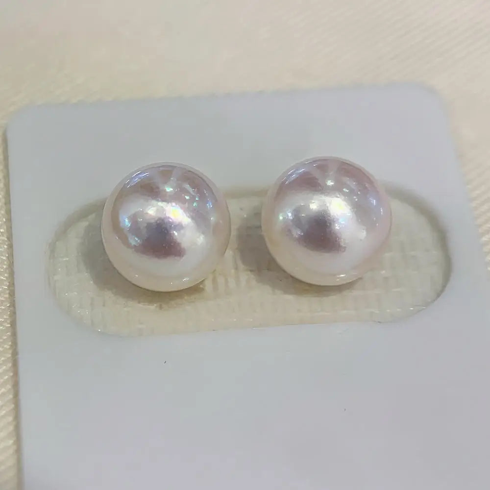 Natural Seawater Round 11-12 Nearly Round Australian White Loose Beads High Gloss Pendant Earrings Jewelry Accessories