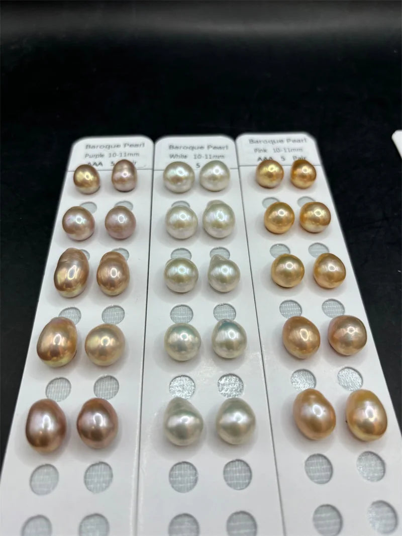High Quality 3A Baroque Freshwater Pearl Necklace 9-13mm White Purple Beads Small Size Loose Jewelry Wholesale Jewelry Making