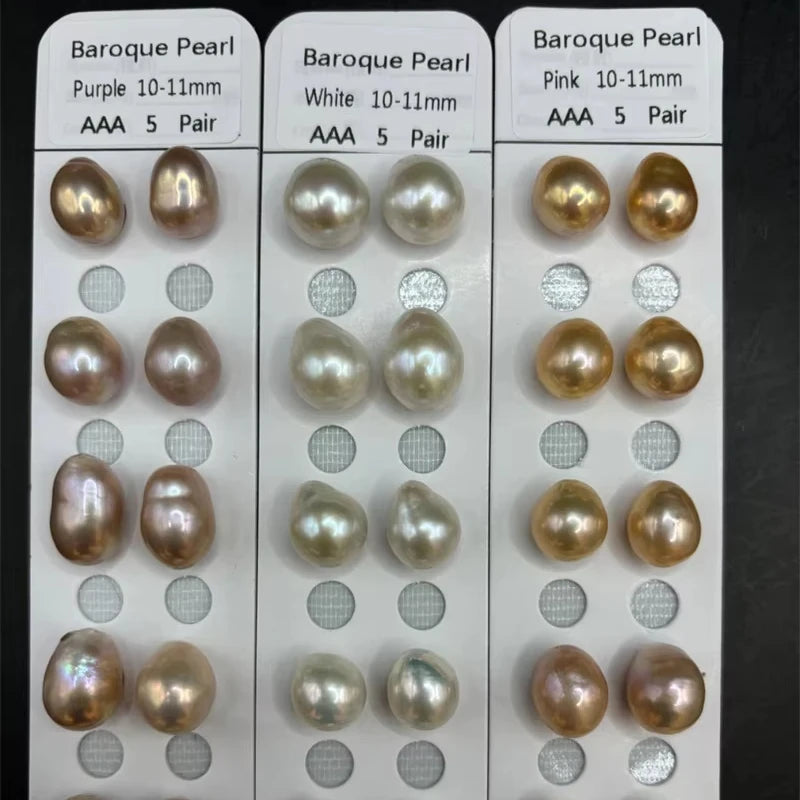 High Quality 3A Baroque Freshwater Pearl Necklace 9-13mm White Purple Beads Small Size Loose Jewelry Wholesale Jewelry Making