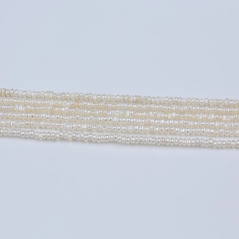3-4mm B-AAAA Loose White Natural Freshwater Button Beads Pearls for Jewelry Making