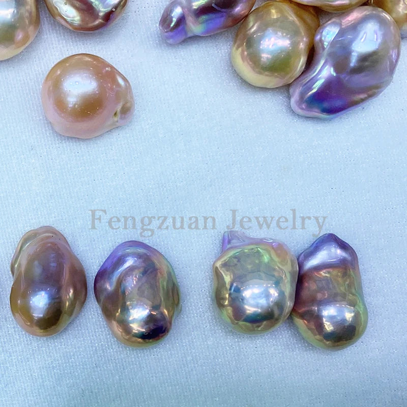 NO Hole Hot Sale Loose Baroque Pearls Purple Color Big Size Natural Freshwater Pearls