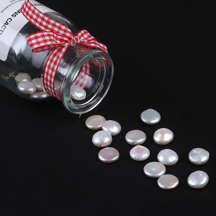 Factory Prices on Undrilled Natural Keshi Freshwater Pearl 9mm-16mm Coin Shape in White/Pink/Purple Jewelry Earrings Necklaces