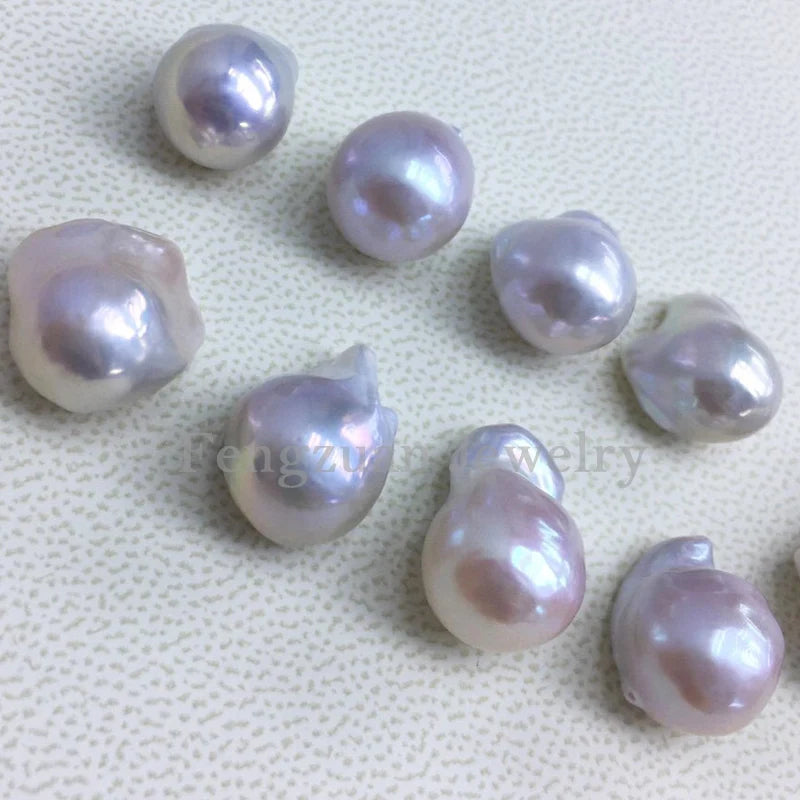 Zhuji Cultured Wholesale Natural Baroque Pearls A-3A White pink Purple Freshwater Pearl Loose Baroque Beads for Ring 9mm~20mm