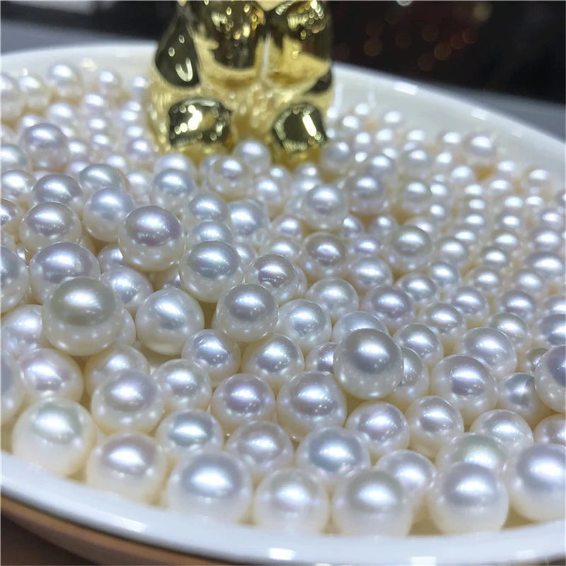 No Hole Natural Pearl Round Loose Beads 3-3.5mm Round Pearl Wholesale Natural Freshwater Pearls