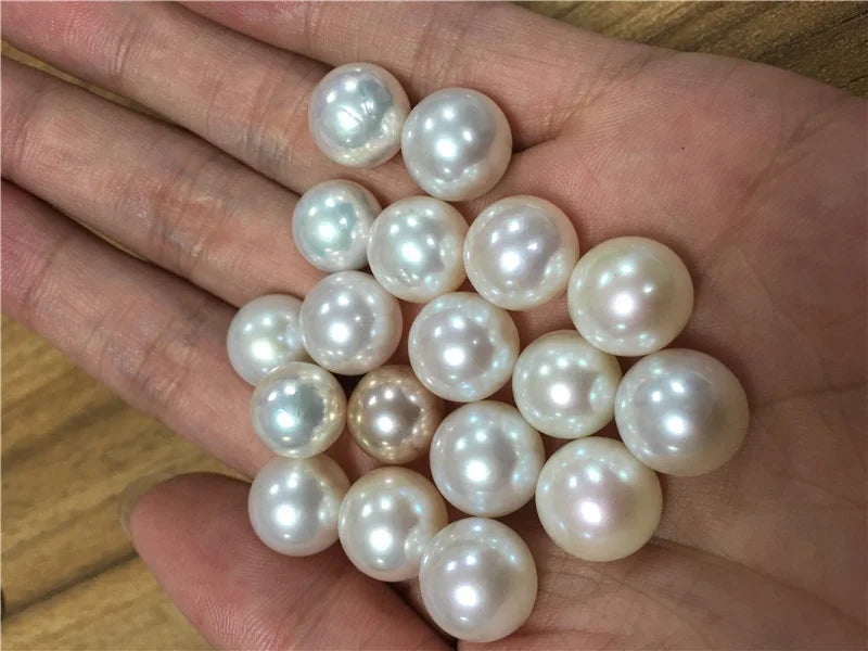 White Cultured Natural Freshwater Pearls Good Quality 4A 6mm 7mm 8mm Half-Hole Bulk 10mm and 4mm Diameters Wholesale Price"