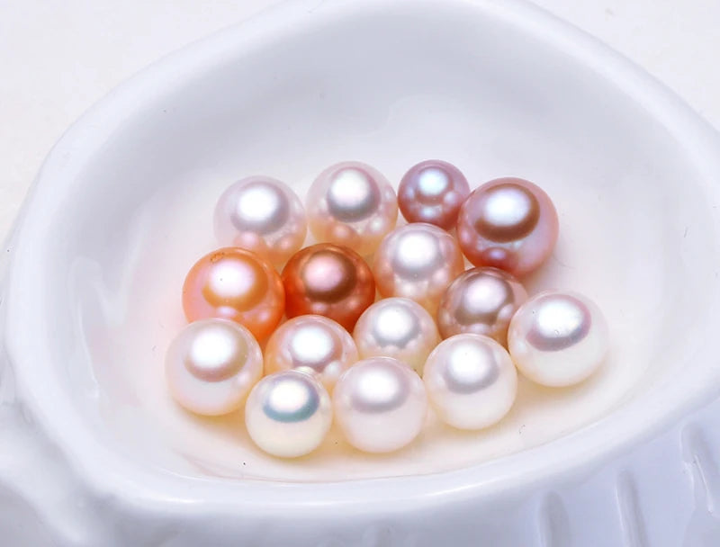wholesale 3A high quality Round shape White freshwater pearl 7mm-10mm loose pearl for making jewelry