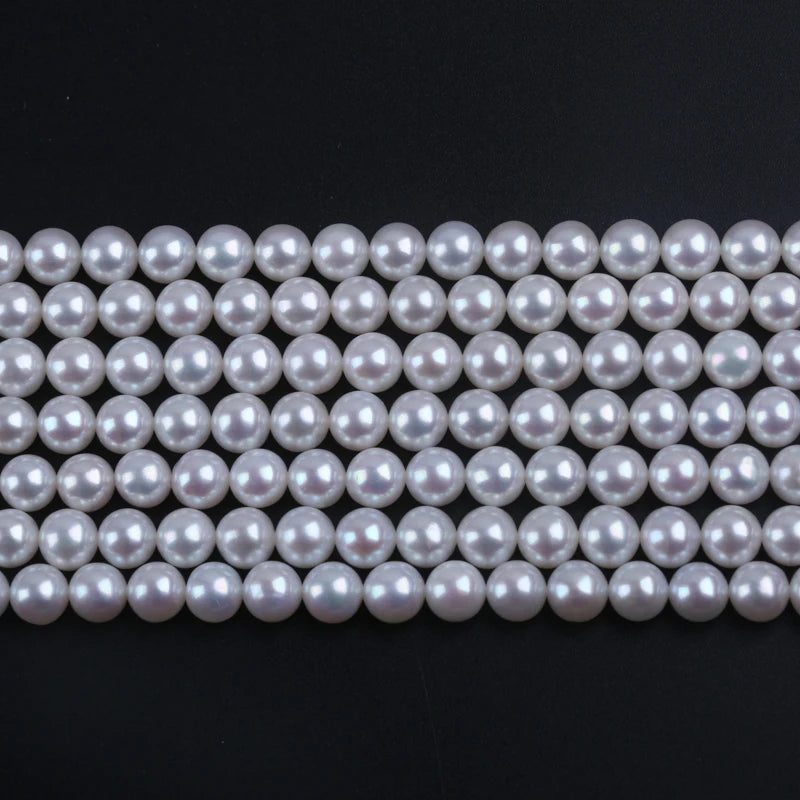 16inch 6.5-7mm AAAAA Grade High Quality White Round Shape Natural Freshwater Pearl Beads for Jewelry Making