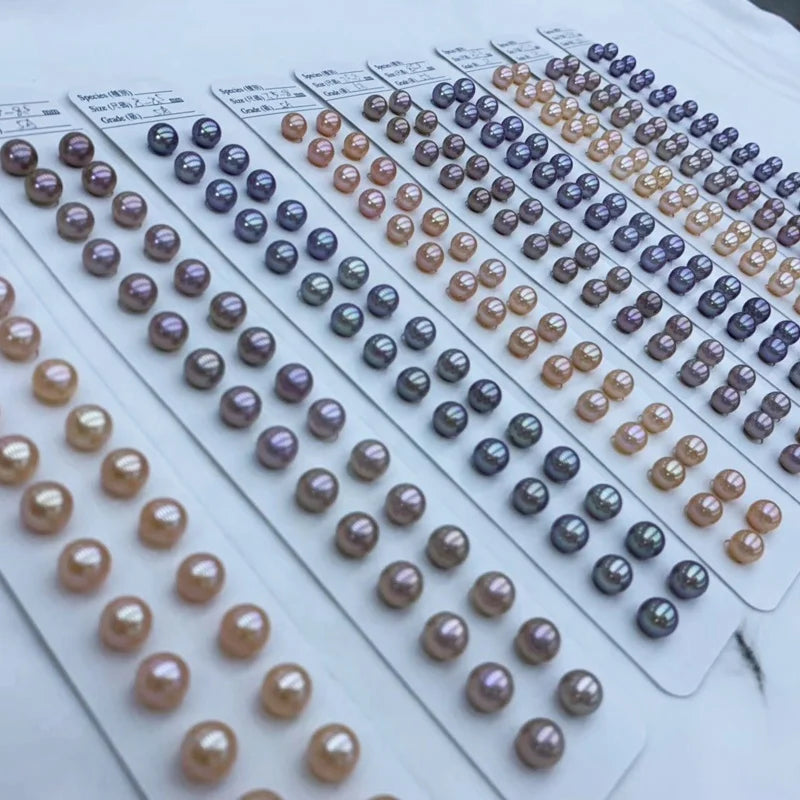 Wholesale Loose Pearl Round White 4A Natural Pearl Used in the Production of Pendant Earrings Jewelry