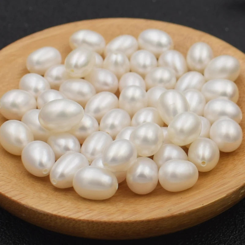Factory Sale High Luster Drop Pearl Clean Face 5-10mm 3A 4A Natural Freshwater Rice Pearl Beads in Low Price