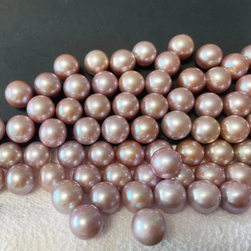 Zhuji Wholesale 6mm 3A Round White Color Natural Freshwater Cultured Pearl Loose Beads Necklace Half Hole