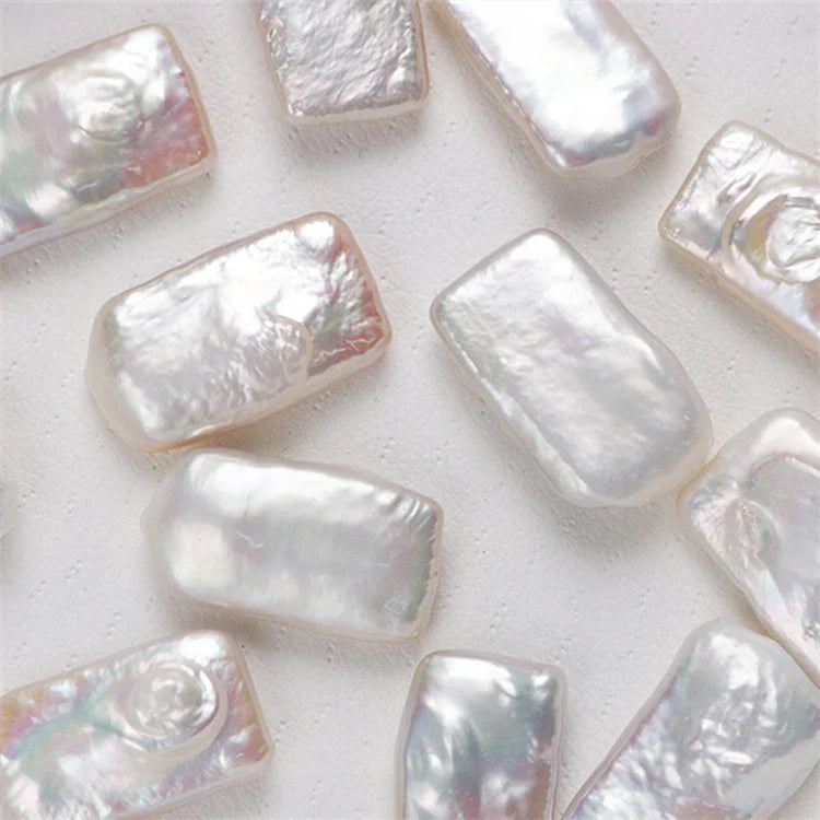 Wholesale Price Natural Freshwater Baroque Pearl 13*18MM Irregular Rectangular Loose Pearls in White for Jewelry Making