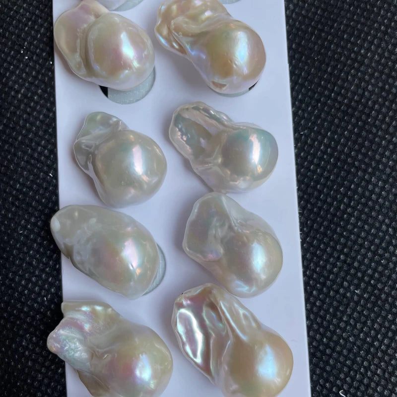 10-15mm Large Reborn Biwa Keshi Pearls Wholesale Blister Nucleated White Big Size Irregular Baroque Freshwater Pearl Low Price
