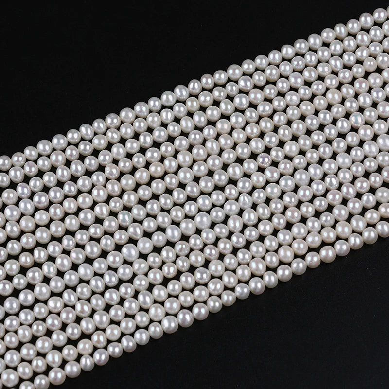 4.5-5mm Natural Cultured Freshwater Pearl Potato Shape Pearl Strands