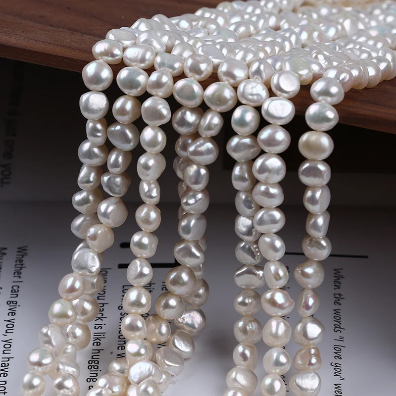 8-9mm Wholesale Factory Price Middle Hole Real Cultured Freshwater Baroque Pearl