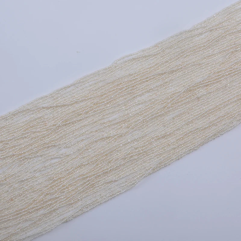 1.8-2mm White Potato Shape Natural Freshwater Pearl Beads for Jewelry Making