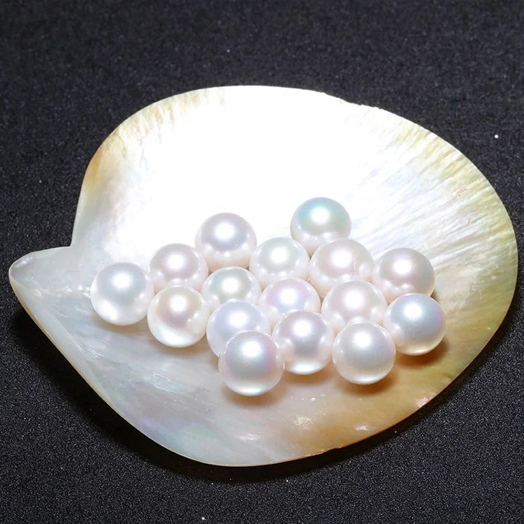 2-12mm Natural Round Shape Pearls Price 3A Quality Hot Sale Zhuji Loose Freshwater Pearl White Color Half Hole