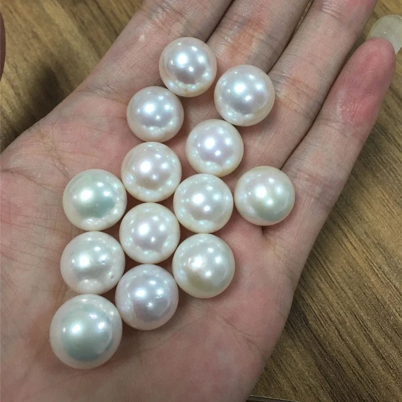 White Cultured Natural Freshwater Pearls Good Quality 4A 6mm 7mm 8mm Half-Hole Bulk 10mm and 4mm Diameters Wholesale Price"