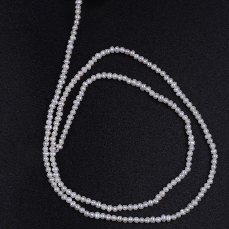 2-2.5mm White Potato Shape Natural Freshwater Pearl Beads for Jewelry Making