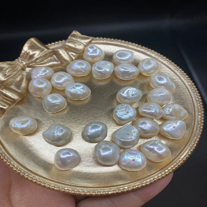 Factory Price 2A-4A 11-12mm Natural Freshwater Half Hole White Loose Baroque Pearls