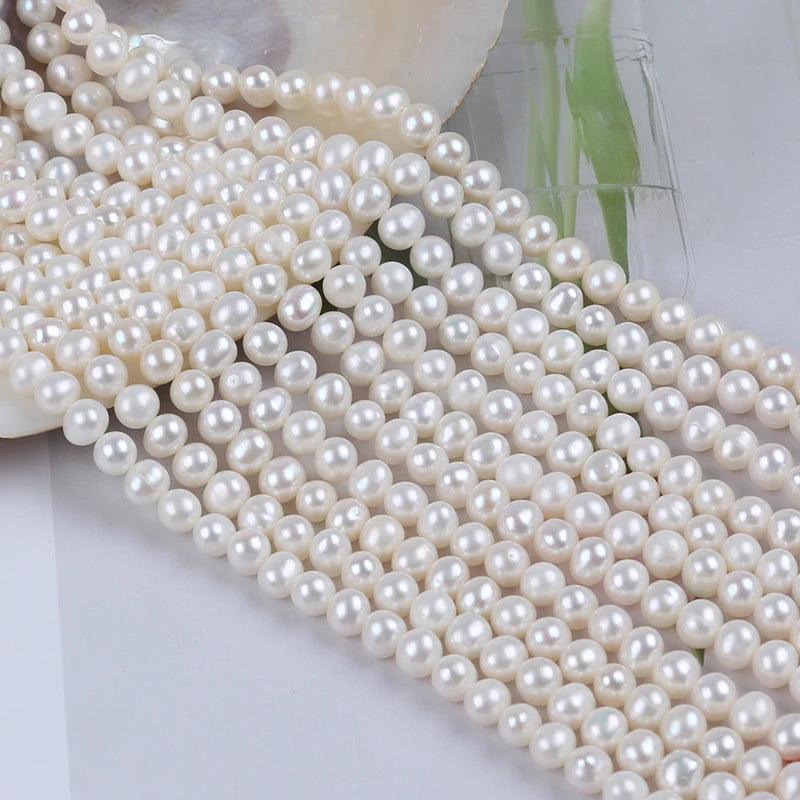 4A grade 4-5mm cultured natural freshwater marrow-free pearls, high-grade white jewelry with freshwater pearls