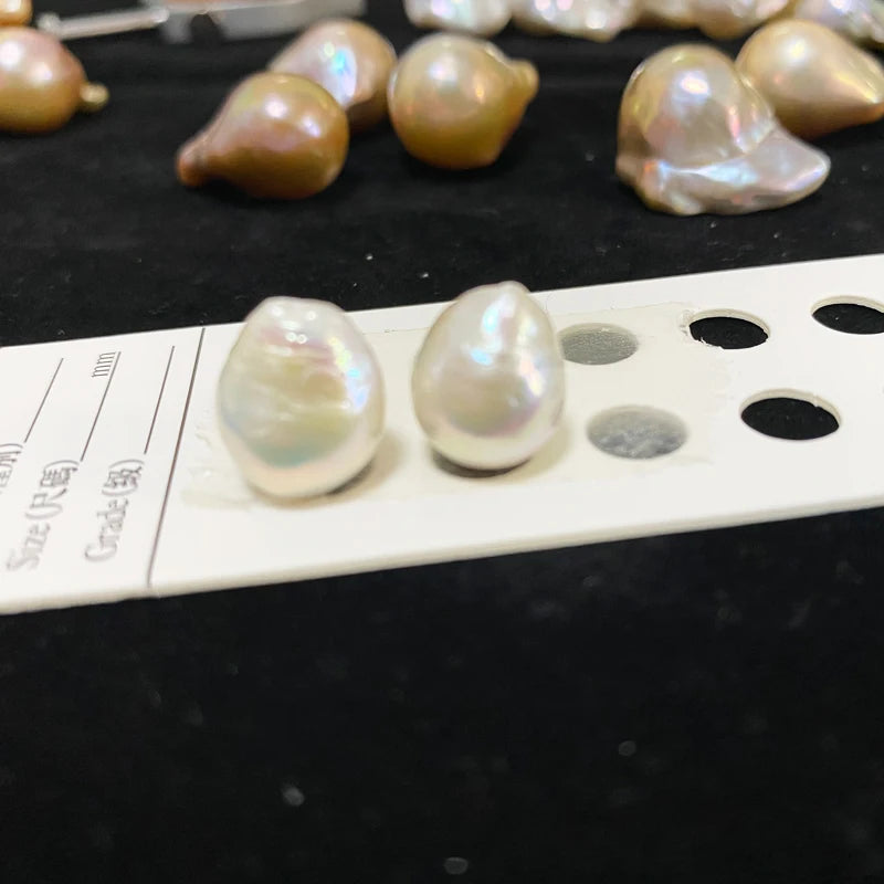 AAA Big Size Natural Genuine Freshwater Baroque Pearl 10-15mm Color Loose Irregular Baroque Pearl for Jewelry Half /full Hole