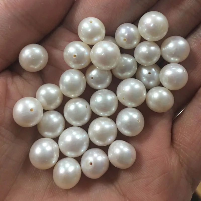 Half Drilled White pink Purple Natural Color Round Pearl Jewelry Wholesalers Natural Freshwater Loose Pearls for Jewelry