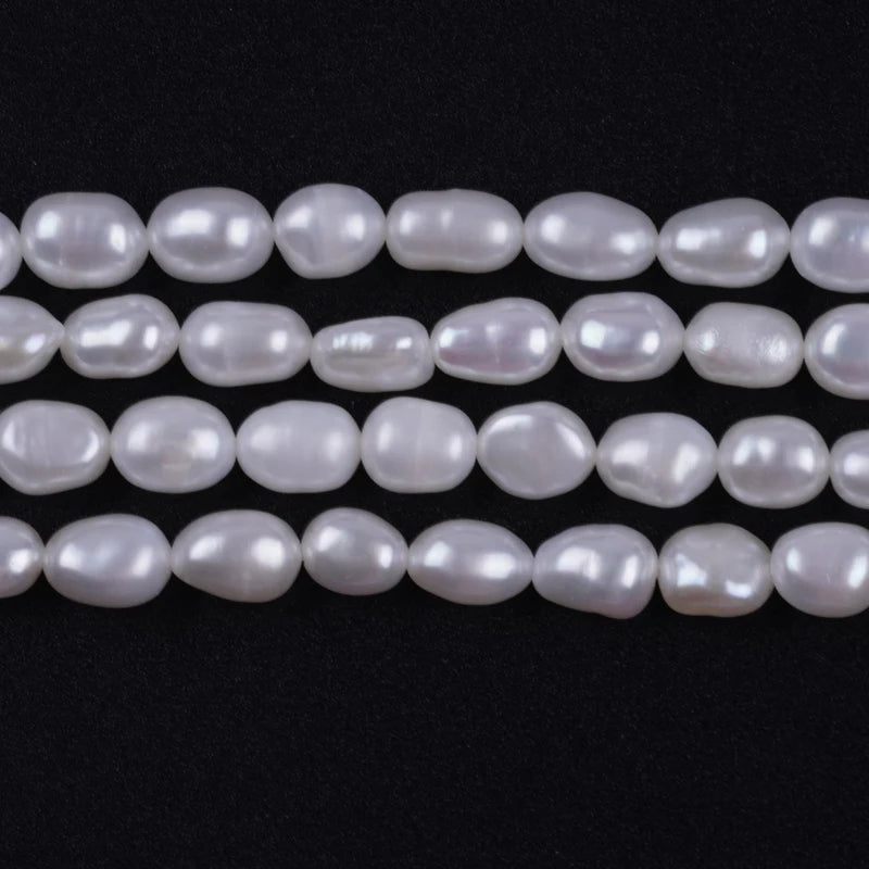 5-6mm AAA Grade Wholesale Natural White Freshwater Baroque Loose Pearls Strand