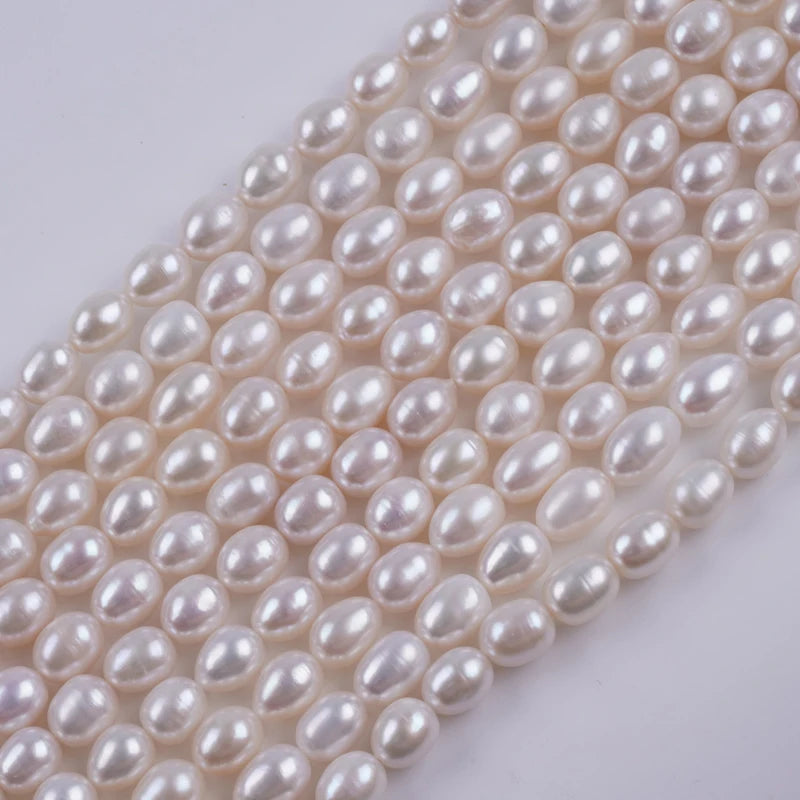 8-9mm Natural Rice Shape Freshwater Pearl Beads for Jewelry Making