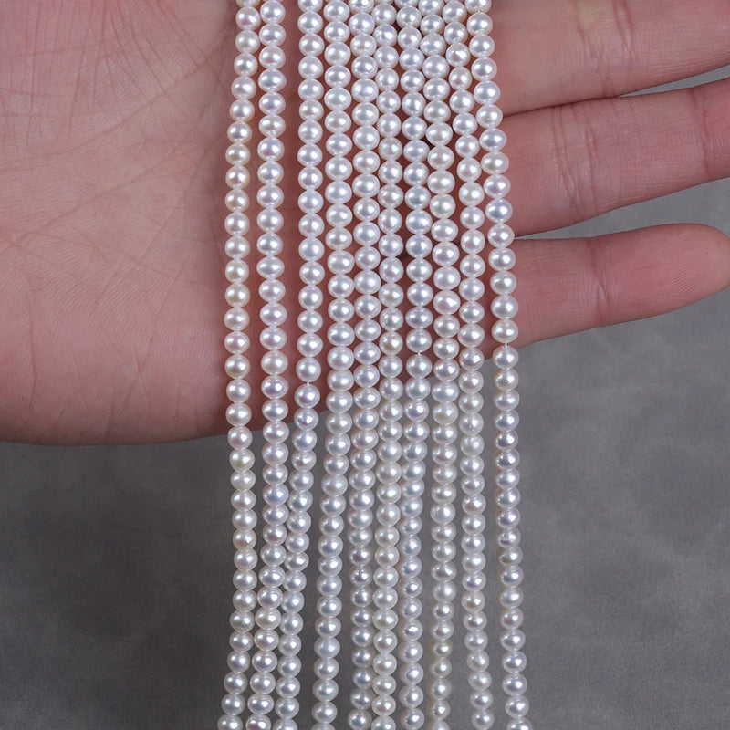 3-4.5mm Round Shape Freshwater Natural Round Pearls for Jewelry Making