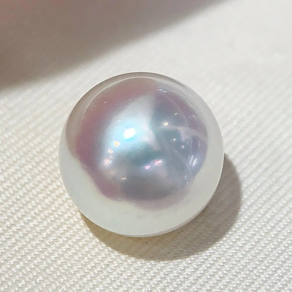 Natural Seawater Round 11-12 Nearly Round Australian White Loose Beads High Gloss Pendant Earrings Jewelry Accessories