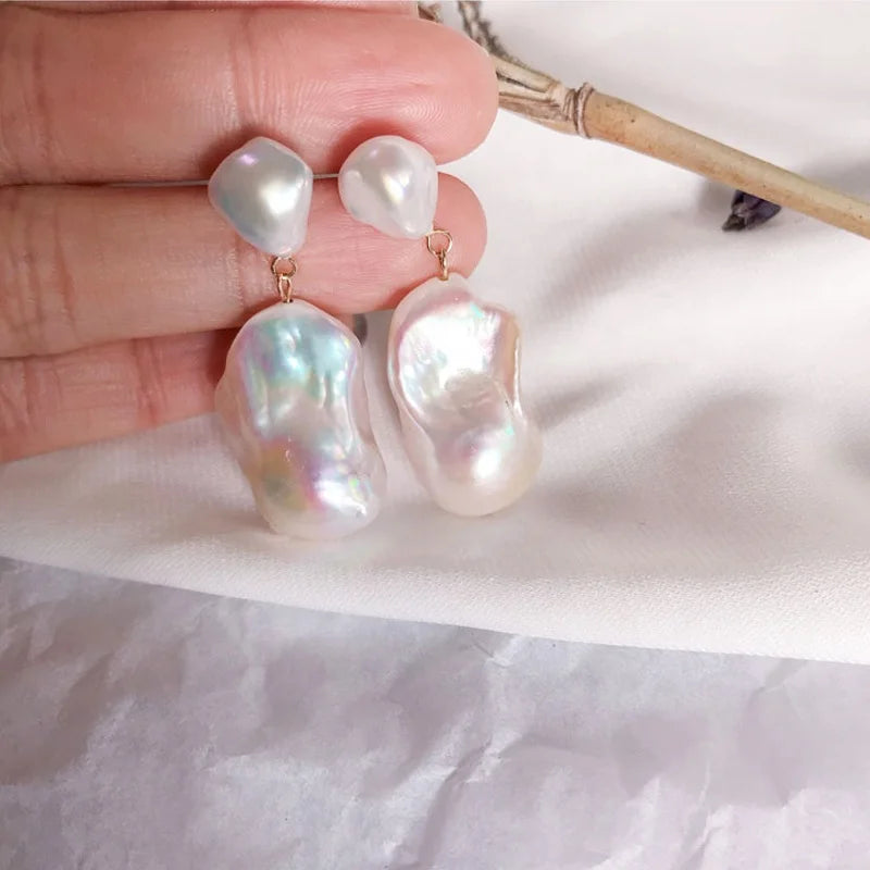 10-15mm Large Reborn Biwa Keshi Pearls Wholesale Blister Nucleated White Big Size Irregular Baroque Freshwater Pearl Low Price