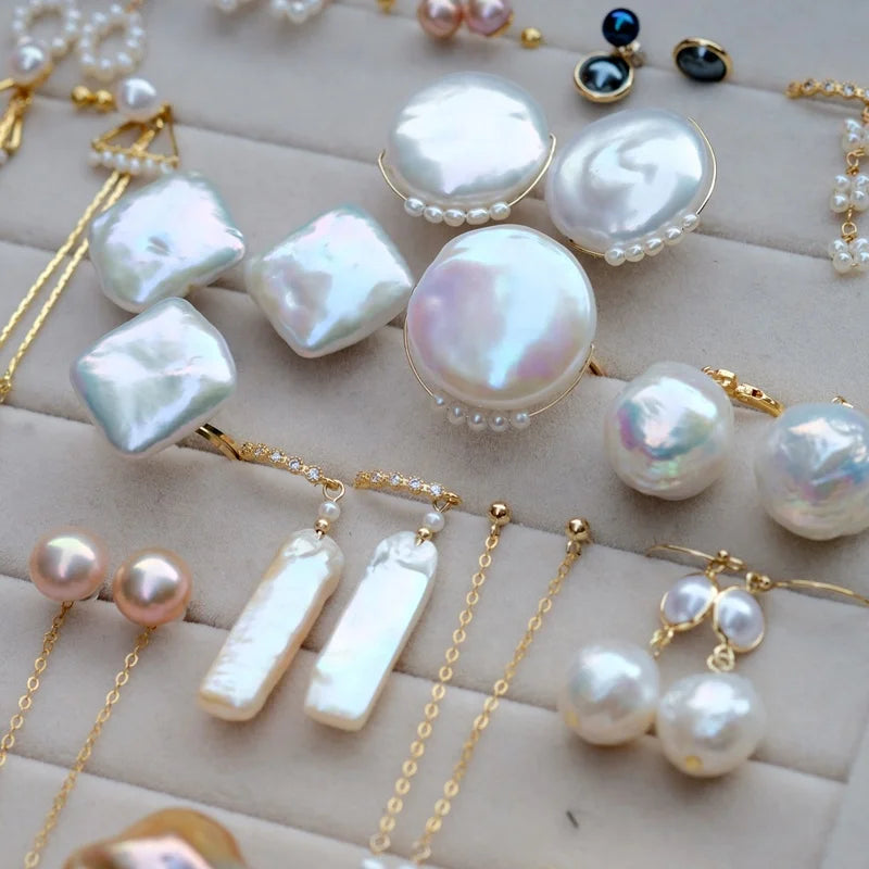 9-10mm Irregular Baroque Pearls No Hole White Color Natural Freshwater Pearls Nucleated Drop Baroque Pearls for Jewelry Making