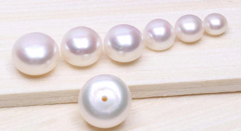 Wholesale Loose Button Pearl 5-10.5mm 4A Pink Purple Colorful Half Hole Natural Freshwater Pearl for Jewelry Making