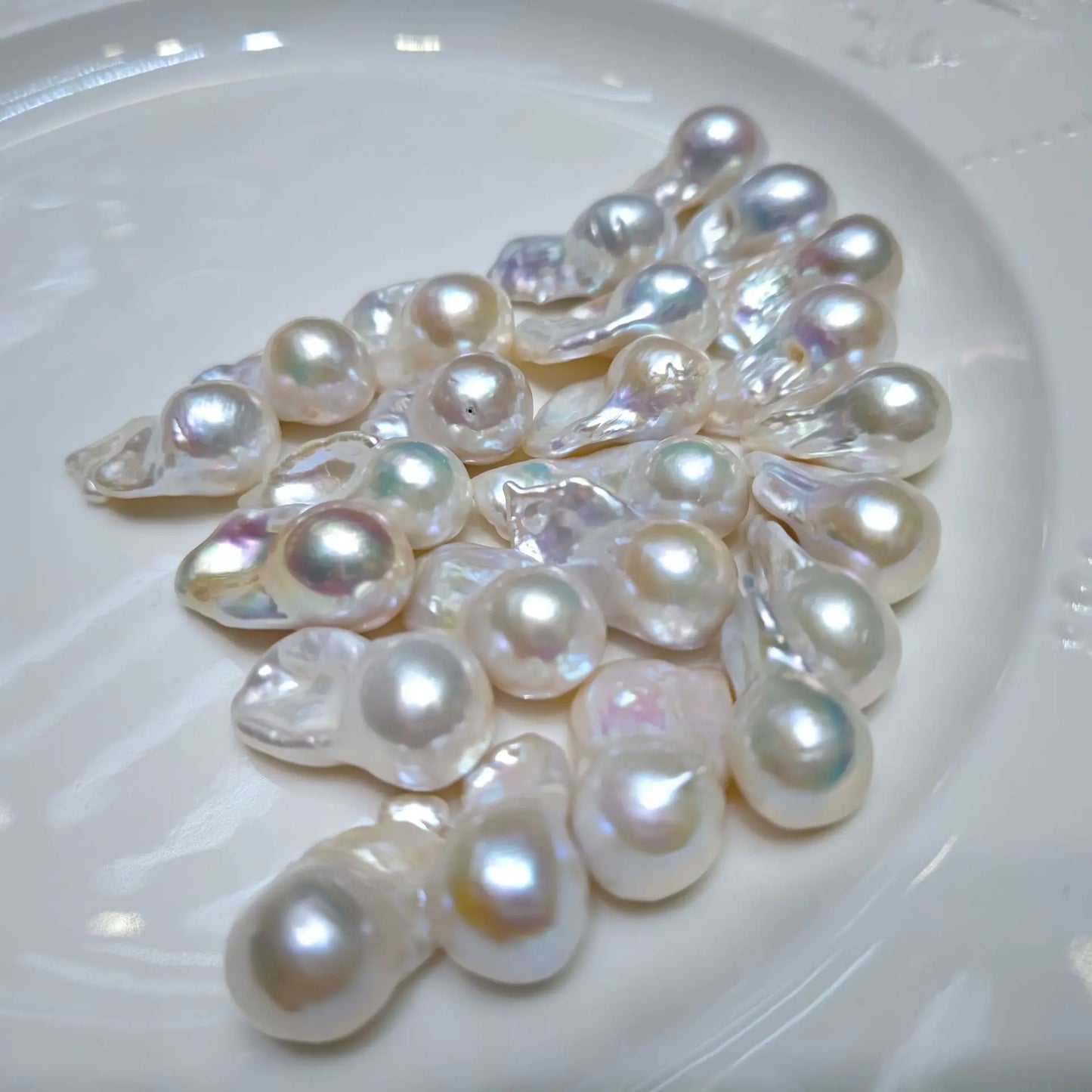 1A Loose Baroque Freshwater Pearls 14*20mm Natural White Irregular Shape Beads for Jewelry Making