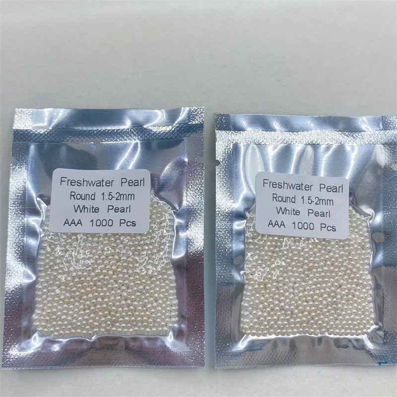 Wholesale Small Size 1.5-2mm Natural Pearls 3A White No Holes Round Freshwater Cultured Pearls Loose Beads for Jewelry Making