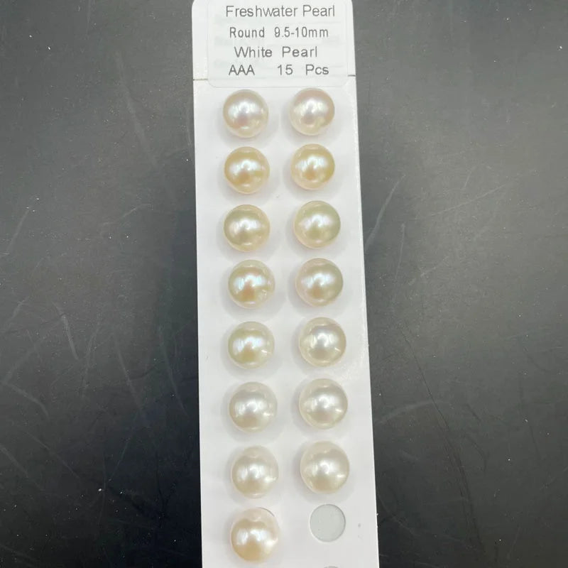 Wholesale Price Natural White Pink Purple Round Freshwater Pearl Bead 3A 9.5-10mm 10-10.5mm Loose Pearl Jewelry Earrings Makind