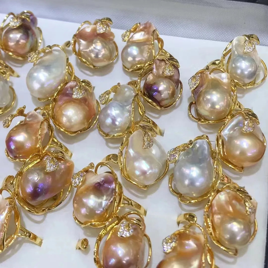 Cultured Pearls Wholesale High Quality 3A Baroque Loose Freshwater Pearls 14-15mm Purple for Making Large Pearls Necklace
