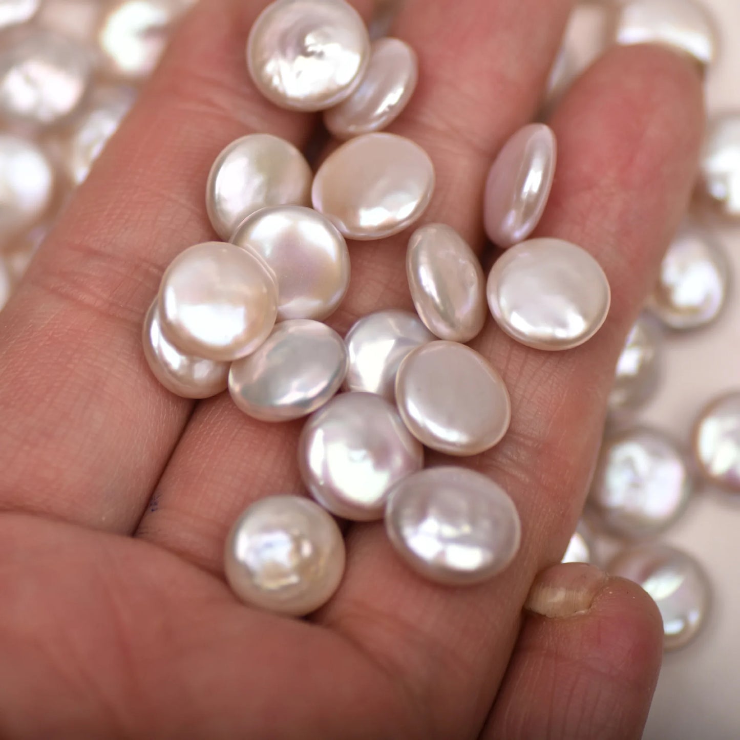 High Quality 4A White Pearl Coin Shape Baroque Natural Freshwater Loose Pearls for Jewelry Making Wholesale Price