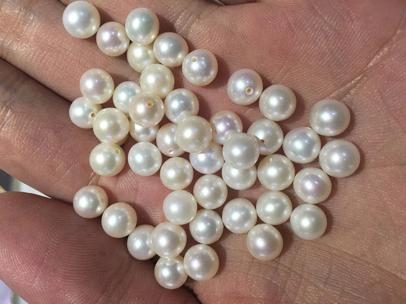Natural Freshwater Pearl Half Hole White Loose Beads Jewelry Accessories Factory Price