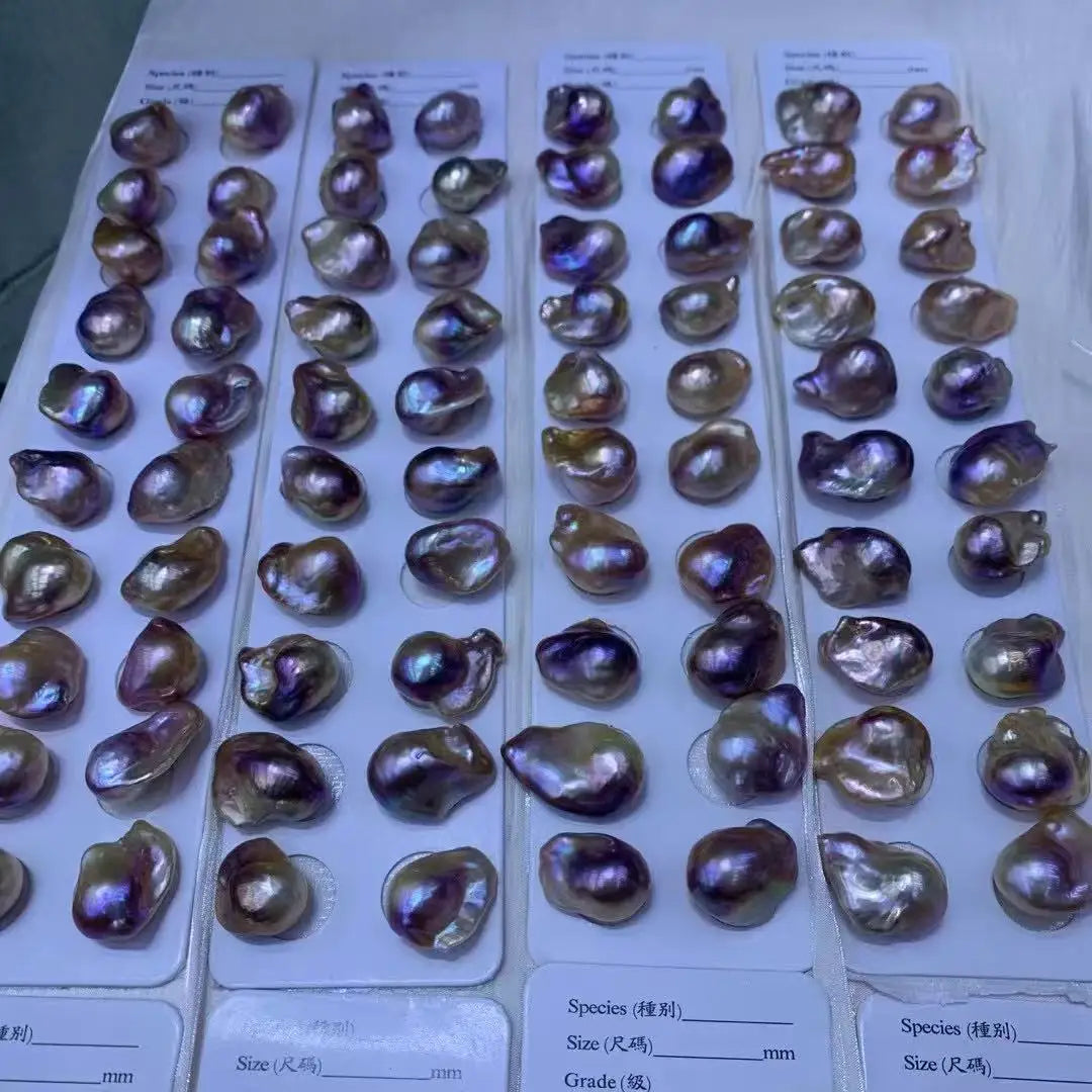 15-16mm Natural Baroque Freshwater Loose Pearls Smooth Surface Pink/Purple Round Pearls for Jewelry Making