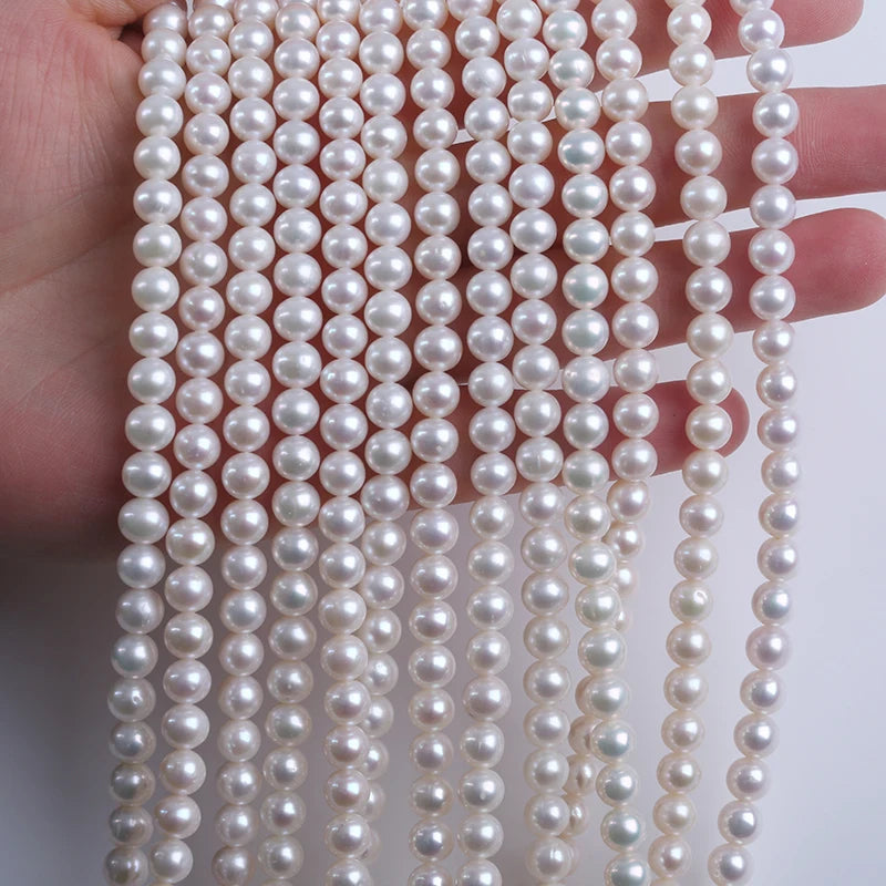 6-7mm Round Shape Freshwater Natural Round Pearls for Jewelry Making
